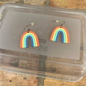 Clay polymer rainbow earrings